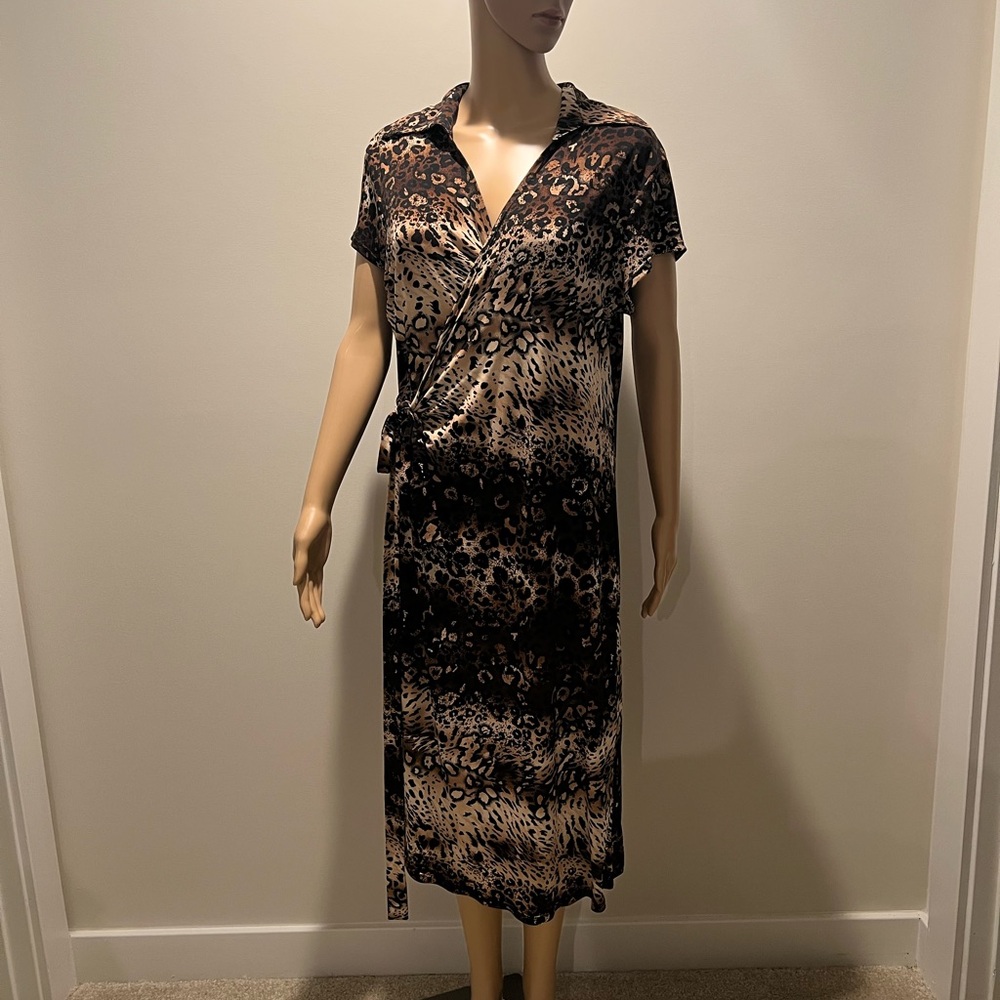 Cheetah Print Wrap Dress